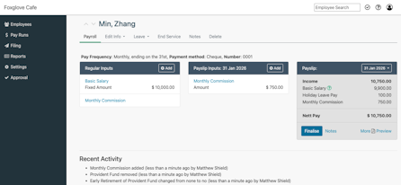 Screenshot of SimplePay